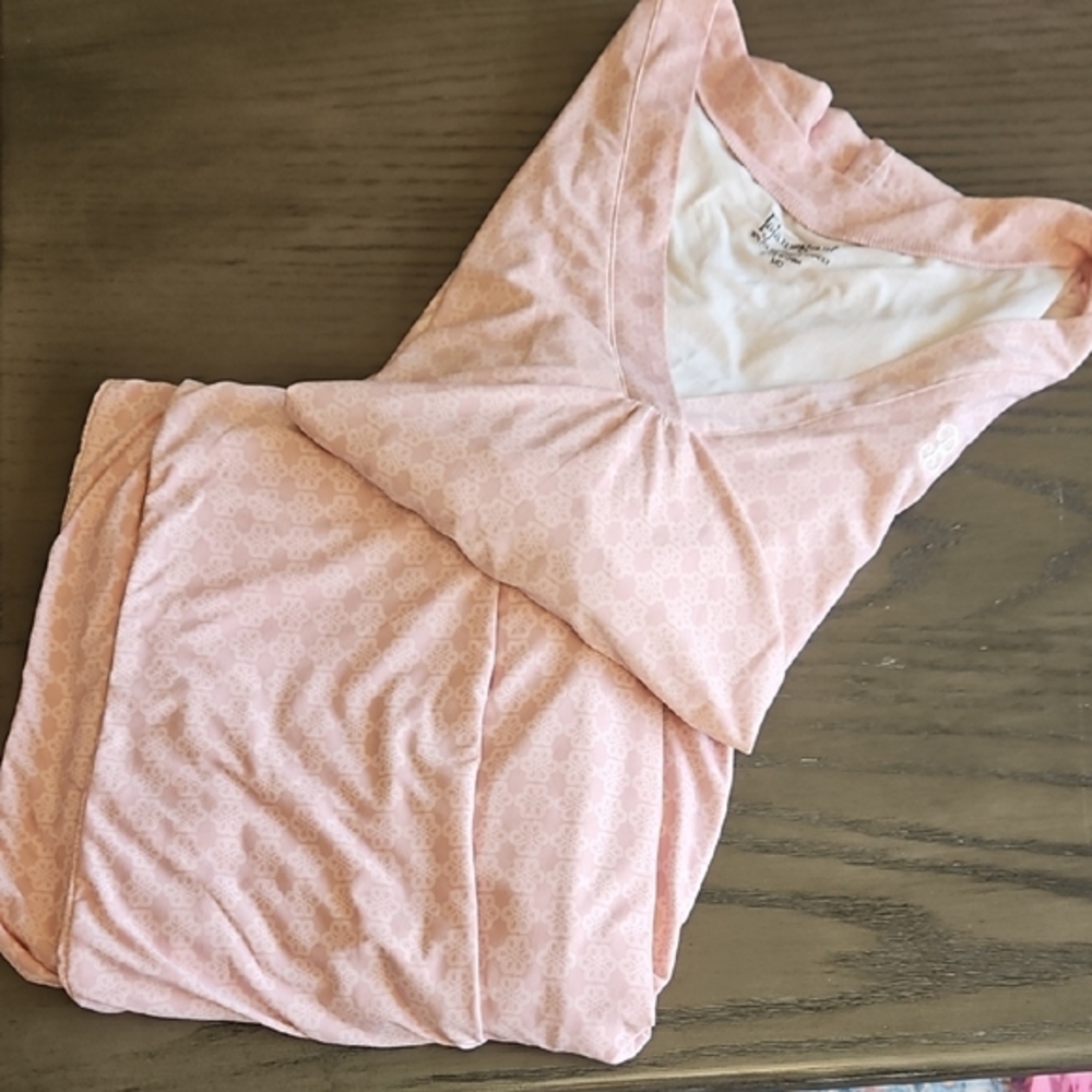 Pajamagram Monogram Pink SS Top And Drawstring Waist Pants Pj Set Sz‎ M NWOT